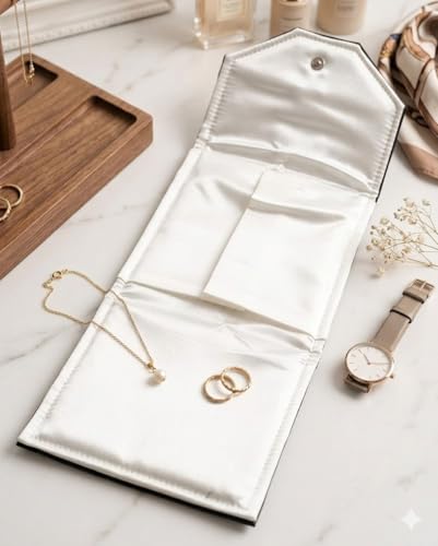 Novel Box Necklace Display Pearl Folder, 7x5 Inch Jewelry Case, Black/White - color: Black/White Stitched, size: Small