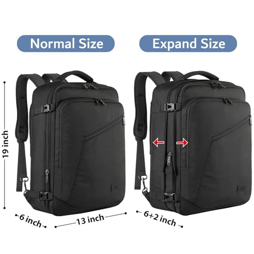MATEIN Carry on Backpack, Extra Large Expandable Travel Backpack for Men - color: Black, size: X-Large