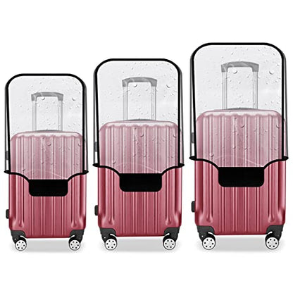 Suitcase Covers for Luggage 3 Pack 0.4mm Heavy Duty Clear PVC Waterproof - color: Black