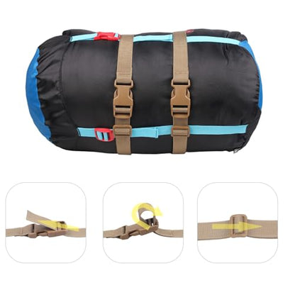 XTACER 1 Inch Molle Backpack Accessory Strap Luggage Straps Cover Strap Sleeping Bag Strap with Buckle (TAN, 60) - color: TAN, size: 60 Inches