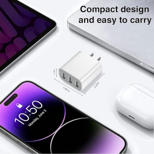 3 USB A Ports Charger Block,5 Pack YTFCYIKBG Cell Phone wall Chargers - color: Ivory