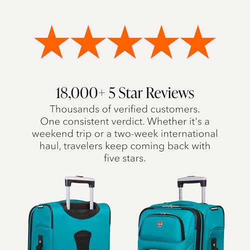SwissGear Sion Softside Expandable Roller Luggage, Teal, 3 Piece Set (21/25/29) - color: Teal, size: 3-Piece Set (Carry-On/Medium/Large)