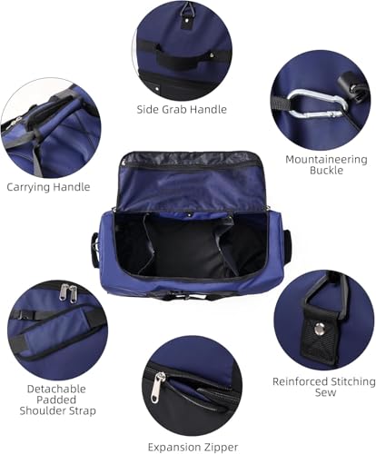 Rolling Duffle Bag with Wheels,110L/140L Expandable Soft-Sided Foldable Duffle Bag with 2 Rubber Wheels,Packable 32” Rolling Carry-On with Pockets & Compartments (Dark blue) - color: Dark blue