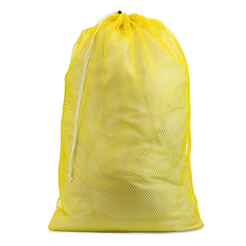 Handy Laundry Mesh XL Laundry Bag 24"x36", Heavy Duty Drawstring, Yellow | XL 24x36 Mesh Laundry Bag, Secure Drawstring, Heavy Duty, Machine Washable, for Delicates Dorm Travel Storage, Yellow