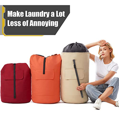 Backpack Laundry Bag, 115L Heavy Duty Extra Large College Laundry Backpack, Dirty Clothes Bag with Shoulder Straps, Laundry Hamper Bag with Drawstring Closure for College Dorm, Apartment Red - color: Red