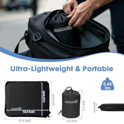 Airplane Travel Seat Cushion, 2, Black | Inflatable seat cushion for stadium, camping,outdoors.Sondur travel cushion for airplane - color: Black