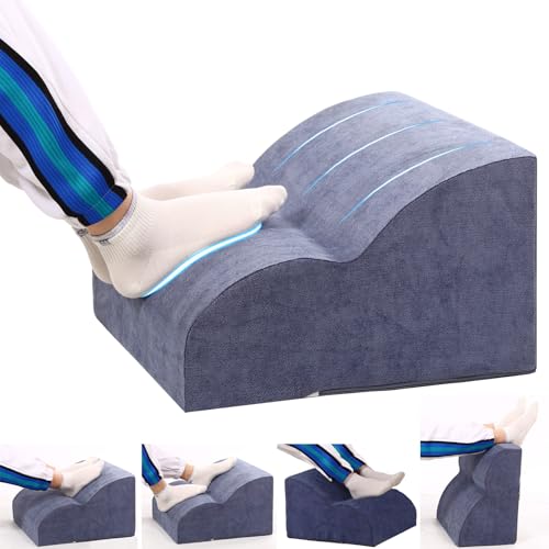 Foot Rest for Under Desk at Work.Multifunctional 3-Tier Foot Stool - color: Light Blue