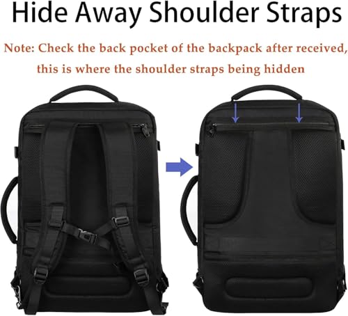 VECKUSON 30L Carry-On Backpack - TSA Approved for Flights, RFID Anti-Theft, Fits 17.3" Laptop, 19.7x13x6in, Heavy-Duty Weekender for Men/Women (Black) - color: Black