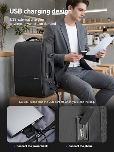 MARK RYDEN Business Backpack for Men, 30L Waterproof Laptop Backpack - color: Elegant Black, size: Standard – 30L