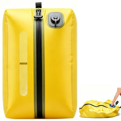 Vacuum Bag for Travel Organiser Packing Bag for Carry-On Luggage Backpack Suitcase Reusable Vacuum Seal Save Space Compression Bag with Built-in Pump & USB-C Charging (Yellow) - color: Yellow
