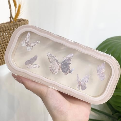 Glasses Case Hard Shell, Clear Eyeglass Case, Cute Holder for Sunglasses and Reading Glasses - color: Butterfly
