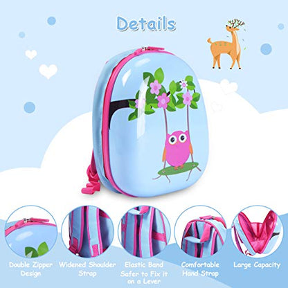 GYMAX Kids Carry On Luggage Set, 12" & 16" 2PCS Rolling Suitcase - color: Deer
