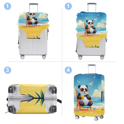 Panda Luggage Cover Washable Suitcase Cover Protector Fit 24-26 Inch Luggage Durable Travel Bag Cover with Zipper Closure M - color: panda, size: M(24-26inch suitcase)