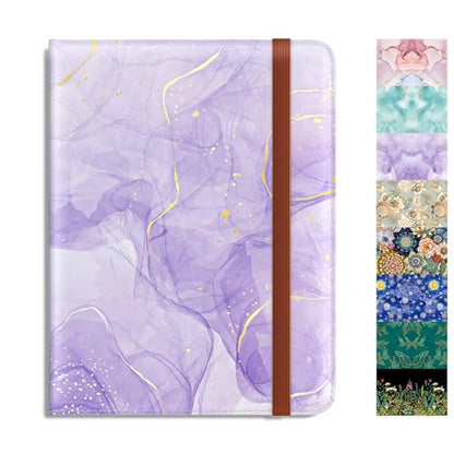 Rimilak Passport Holder,RFID Blocking Passport Cover, Purple Marble - color: Purple Marble