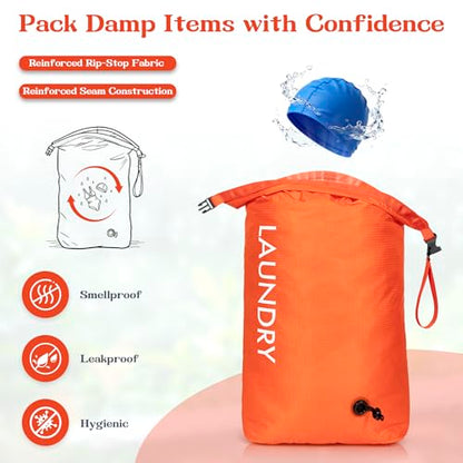 Travel Laundry Bag, Vacuum Compression Dirty Clothes Travel Bag - color: Orange, size: Large