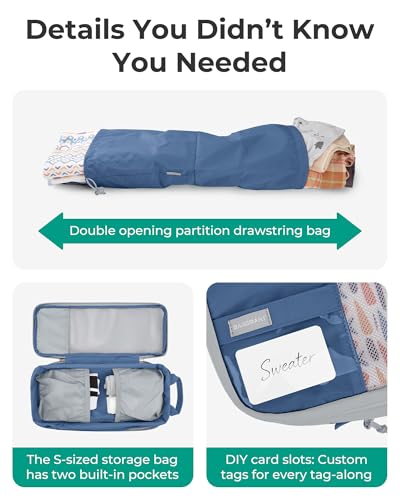 BAGSMART Compression Packing Cubes for Travel Essentials - color: Déja Vu Blue, size: Set of 6