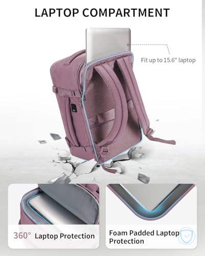 ECOHUB Travel Backpack Airlines Approved Personal Item Bag Carry On Backpack - color: Pink-2, size: 17 inch underseat