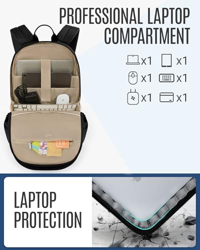 LIGHT FLIGHT Travel Backpack for Women, 15.6 inch Laptop Daypack - color: Black, size: 15.6 Inch without Wheels
