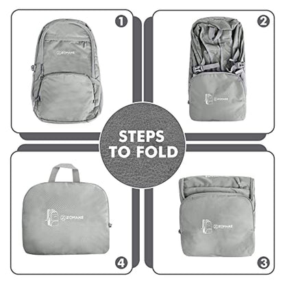 ZOMAKE Lightweight Packable Backpack 30L, Foldable Travel Hiking Daypack - color: Sliver Grey