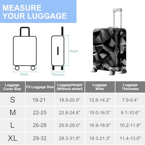 ANNA QUEEN Travel Luggage Cover Suitcase Protector Suitcase Cover Anti-Scratch,Stretchable Bag Cover Washable Durable Polyester - color: Black 3D, size: L(fits 28-30Inch suitcase)