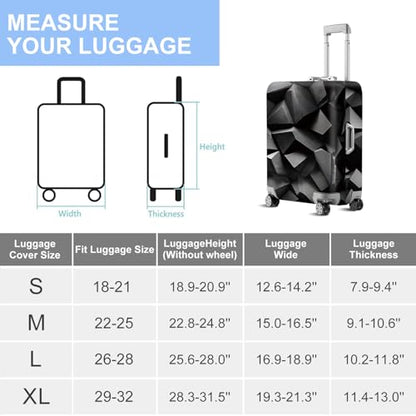 ANNA QUEEN Travel Luggage Cover Suitcase Protector Suitcase Cover Anti-Scratch,Stretchable Bag Cover Washable Durable Polyester - color: Black 3D, size: L(fits 28-30Inch suitcase)