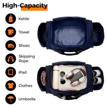 Uarition Gym Bag for Men & Women, 55L Large Sports Duffle Bag, Navy - color: Navy