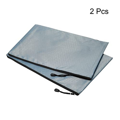 PATIKIL Waterproof Zipper File Bags 2 Pack B4 Document Storage Folders Bills Pencil Pouch for Office Travel, Gray - color: Gray