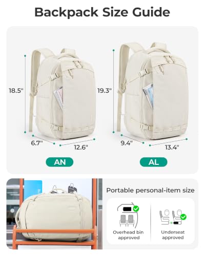 BAGSMART Travel Backpack for Women, 15.6 Inch Carry On Bag, Charcoal - color: Charcoal, size: 15.6 Inch
