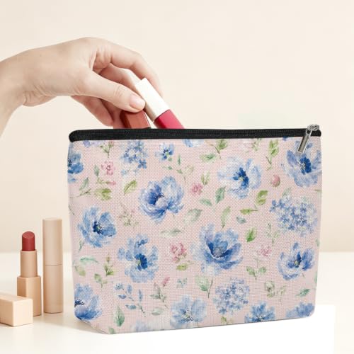 Watercolor Peony Makeup Bag, Lightweight Cosmetic Bags for Women Friends - color: Peony Hydrangea 598