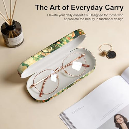 Hard Shell Leather Sunglasses Case,Classic Fashionable Cute Large Glasses Case for Women Men,Sunglass Eyeglasses - color: Fun Cat