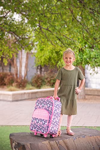 Stephen Joseph Kids' Rolling Carry-On Luggage, Charcoal Flower - color: Charcoal Flower
