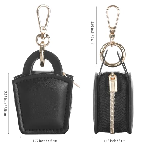 KUKUVR Travel Jewelry Ring Holder Box with Keychain (Black) - color: Black
