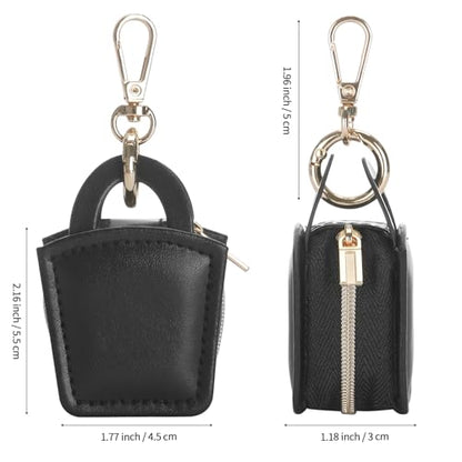 KUKUVR Travel Jewelry Ring Holder Box with Keychain (Black) - color: Black