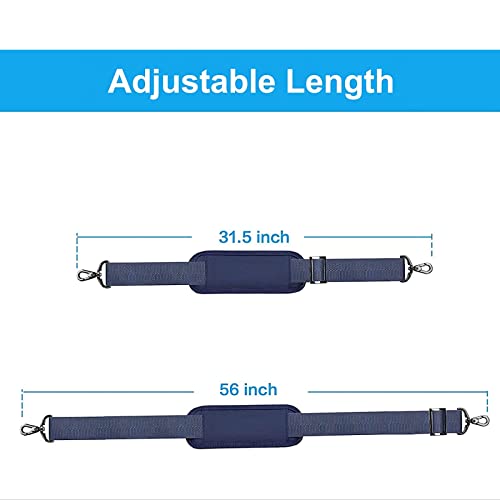 MOSISO 56 inch Shoulder Strap, Adjustable Soft Universal Non-Slip Strap - color: Navy Blue