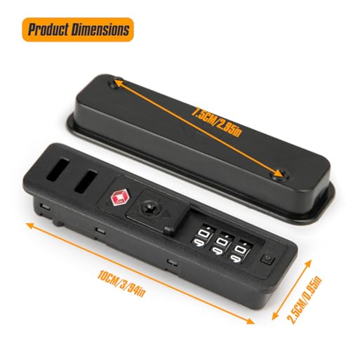 2-Pack TSA 3-Digit Combination Luggage Locks, Built-in Travel Lock JS-522 - size: JS-522
