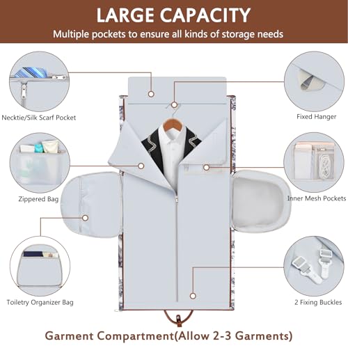 Garment Bag for Travel Convertible Carry on Travel Duffel Bag for Men Women - color: Multicolor