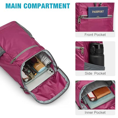 G4Free 10L Lightweight Packable Hiking Backpack, Nylon Daypack Daily Travel - color: Rose, size: Small