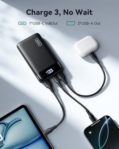 INIU 20000mAh Portable Charger, Compact 22.5W Fast Charging USBC Power Bank - color: Black, size: Classic Size