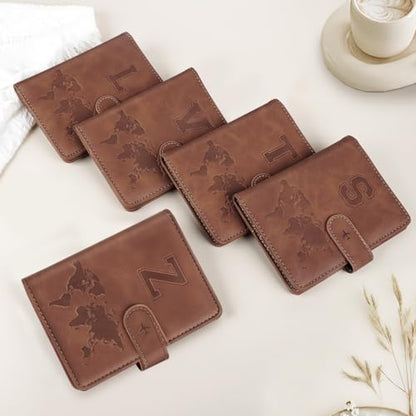 Passport Holder Wallet Cover Personalized Initial Travel Essentials - color: Brown, size: Z
