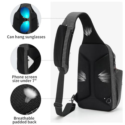 Sling Bag Crossbody Bag Cross Body Backpack Chest Bag - color: Black