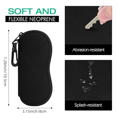 MoKo Sunglasses Soft Case Ultra Light Neoprene Zipper Eyeglass Case for Men Women - color: Aa-black