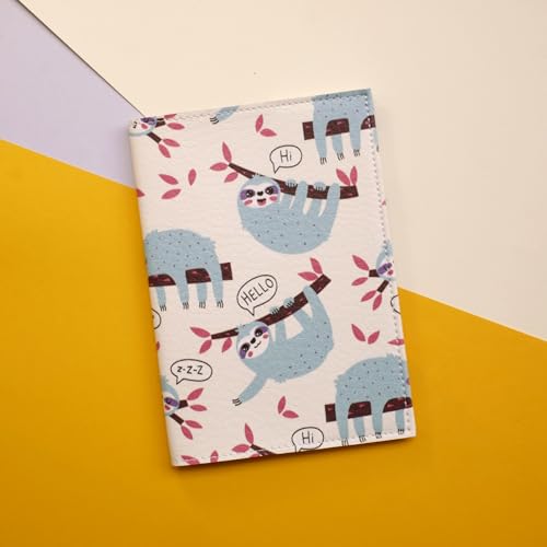 Passport Cover for Kids, Women and Men, Cute Travel Passport Holder (Sloth Pattern) - color: 11. Sloth Pattern
