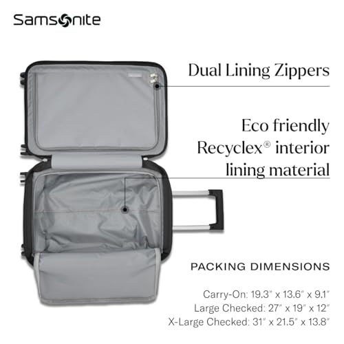 Samsonite UpLIFT Large Checked Hardside Luggage with Spinner Wheels - Airline-Approved, TSA Lock, Adjustable Handle System - Polycarbonate Hard Suitcase for Ultra Lightweight Travel - Phantom Black - color: Phantom Black, size: Large Checked Spinner