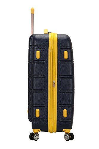 Rockland Melbourne Hardside Expandable Spinner Wheel Luggage, Checked Large 28", Navy - color: Navy, size: Checked Large 28"