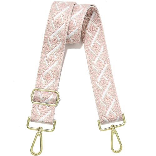1.5" Wide Purse Strap Adjustable Replacement Gold Hardware Long Crossbody Bag Strap for Thick Shoulder Bags Canvas Handbags Straps - color: Gold Hardware-406