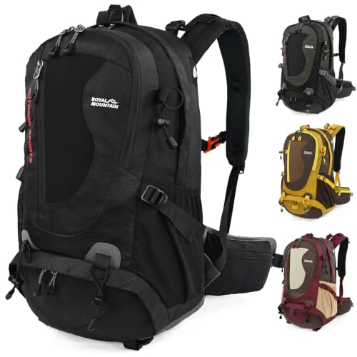 35L Water-resistant Hiking Backpack, Lightweight Backpack For Unisex(Black) - color: Black