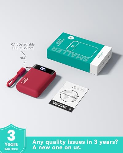 INIU Portable Charger, Smallest 20000mAh 22.5W Fast Charging Power Bank - color: Red, size: Mini Size