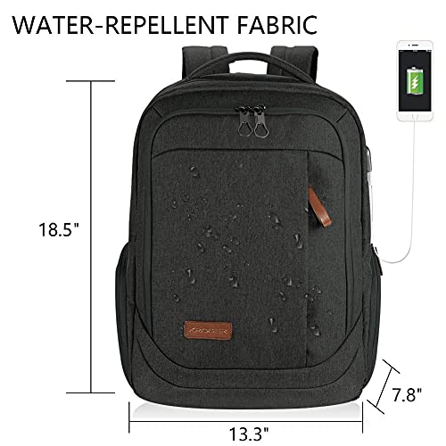 KROSER Laptop Backpack Computer Backpack 17.3 Inch for Men-Charcoal Black - color: Charcoal Black