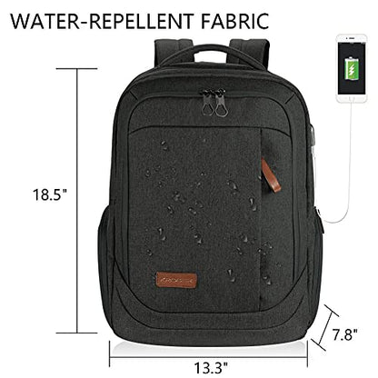 KROSER Laptop Backpack Computer Backpack 17.3 Inch for Men-Charcoal Black - color: Charcoal Black