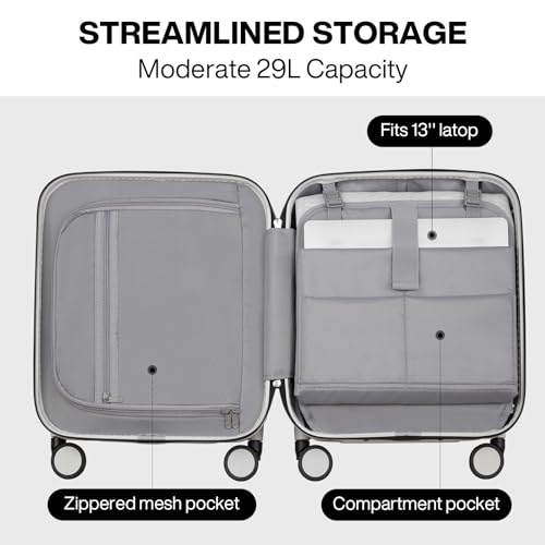 mixi Underseat Carry on Luggage 16 Inch Hardshell PC Suitcase with Spinner Wheels TSA Lock for Travel, Smoke White - color: Smoke White TSA2, size: 16-inch